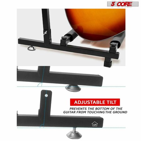 5 Core 5 Core Guitar Stand - 8 Space Rack for Acoustic Electric and Bass Guitars w Foam Padding- GRack 9N1 GRack 9N1